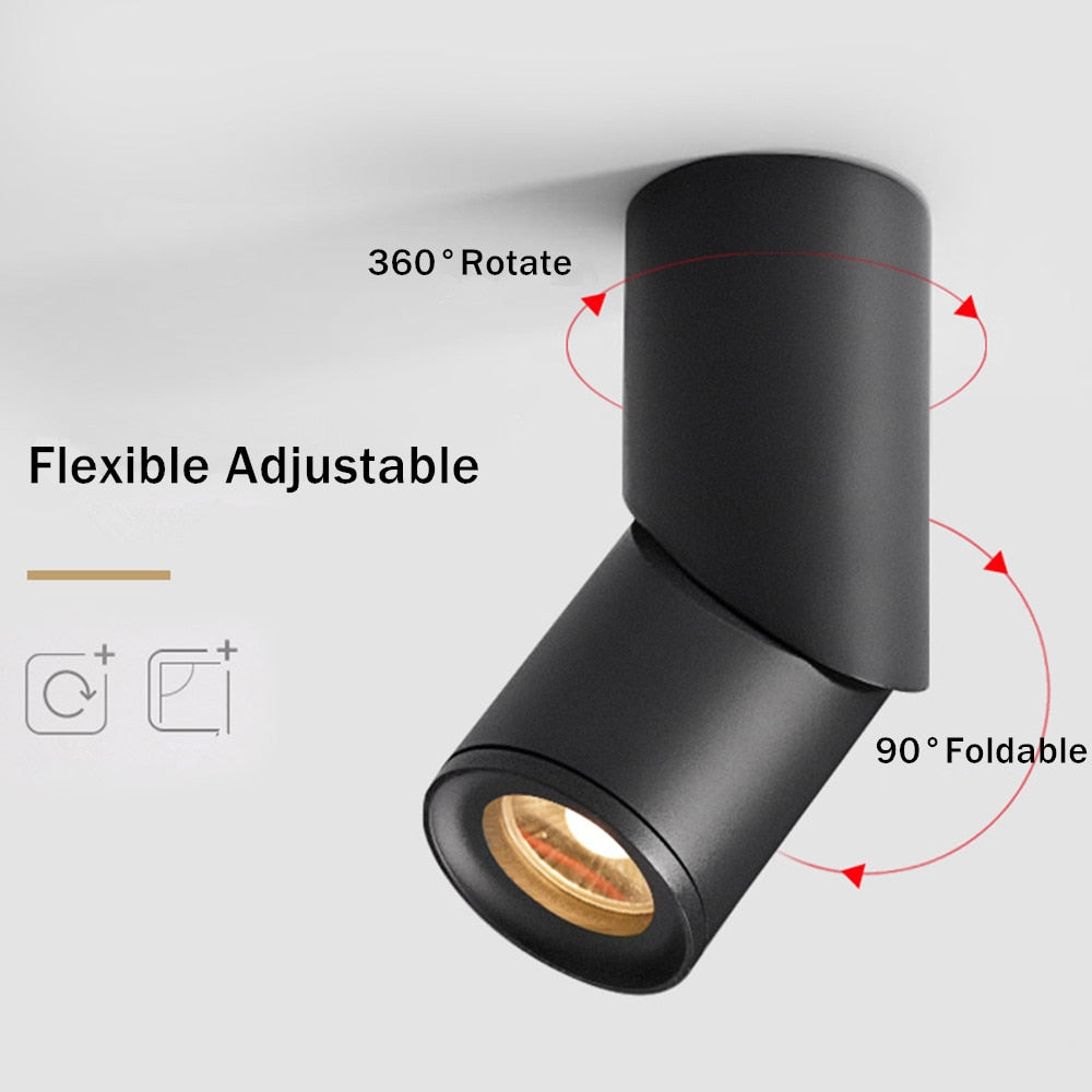 Dimmable Rotating LED Downlights 10W 15W 20W COB LED Ceiling Spot Lights AC110-220V LED Wall Lamp Warm Cold White Indoor Lighting