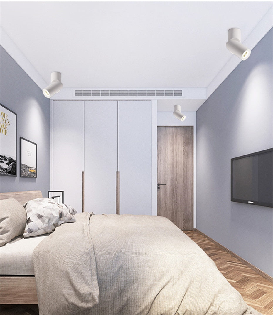 Dimmable Rotating LED Downlights 10W 15W 20W COB LED Ceiling Spot Lights AC110-220V LED Wall Lamp Warm Cold White Indoor Lighting