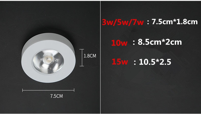 Mini Surface Mount Led Downlight w 5w 7w 10w 15w 220V lamp Ultrathin Cob Spot Led Light lighting Ceiling Home Cabinet Wardrobe