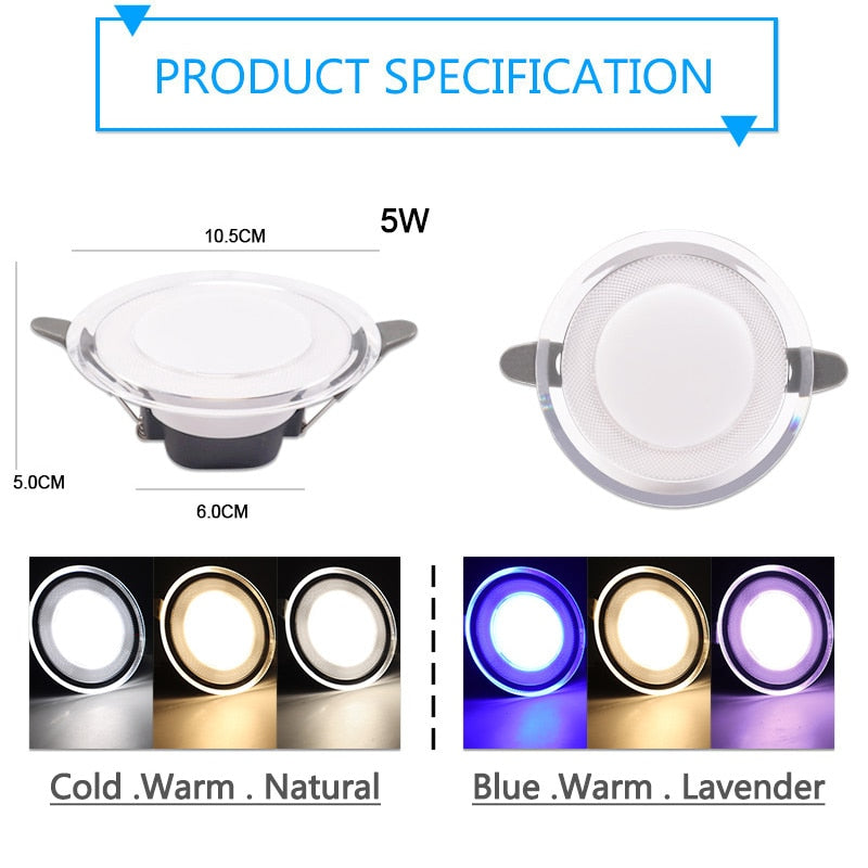 Downlight 3W 5W 3000k 4000k 6500k led Downlight AC 220V-240V Led Bulb Bedroom Indoor Round LED Spot Lighting