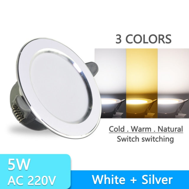 Downlight 3W 5W 3000k 4000k 6500k led Downlight AC 220V-240V Led Bulb Bedroom Indoor Round LED Spot Lighting