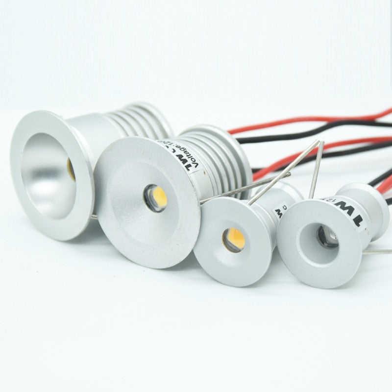 LED RGB Downlight IP65 1Watt 12V 15mm 25mm Mini Bulb Lights Spot Lighting Kitchen Restaurant Home Hotel Ceiling Recessed Lamps