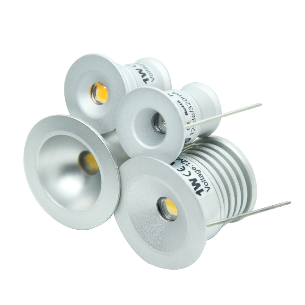 LED RGB Downlight IP65 1Watt 12V 15mm 25mm Mini Bulb Lights Spot Lighting Kitchen Restaurant Home Hotel Ceiling Recessed Lamps