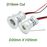 Mini LED Spotlight DC12V Dimmable Spot Light Ceiling Cabinet Light 1W 15mm Black Silver Housing Downlight IP65 Staircase Lamp