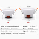 Zigbee LED Downlight WiFi Smart life Ceiling Down light Tuya APP RGB Warm Cool Changing Color 5W 7W 9W Alexa Google spotlight