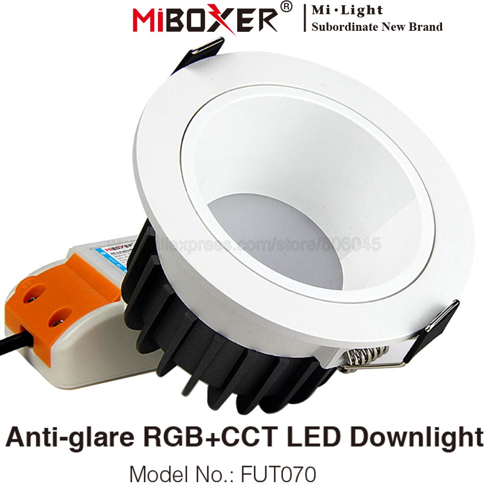 MiBoxer FUT070 6W Anti-glare RGB+CCT LED Downlight AC100~240V Color Changing Ceiling Light 2.4G RF Remote WiFi APP Voice Control