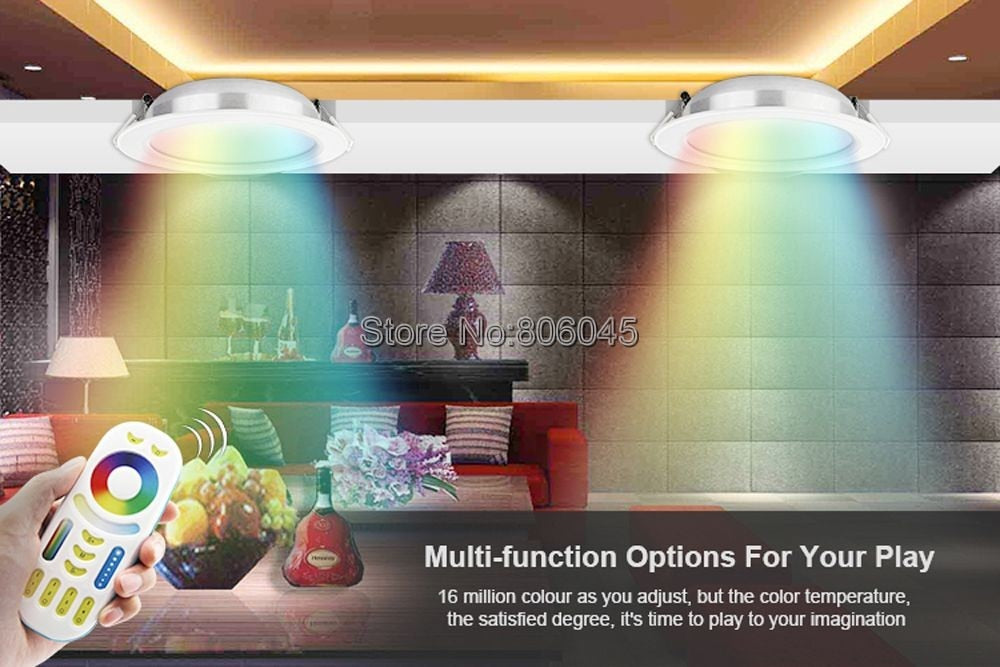MiBoxer FUT070 6W Anti-glare RGB+CCT LED Downlight AC100~240V Color Changing Ceiling Light 2.4G RF Remote WiFi APP Voice Control