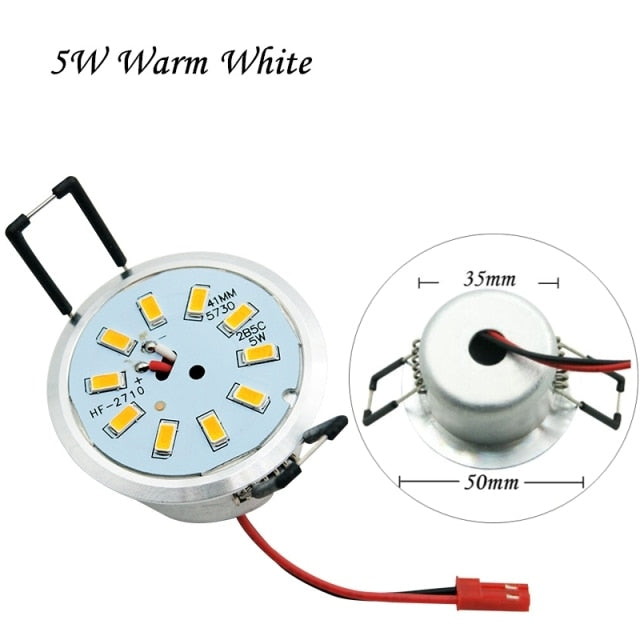 LED Downlight Integrated Light Cup Aluminum Shell 3W 5W 220V 110V Corn Bulb Spotlighting Panel Light Round 5730SMD Recessed Lamp