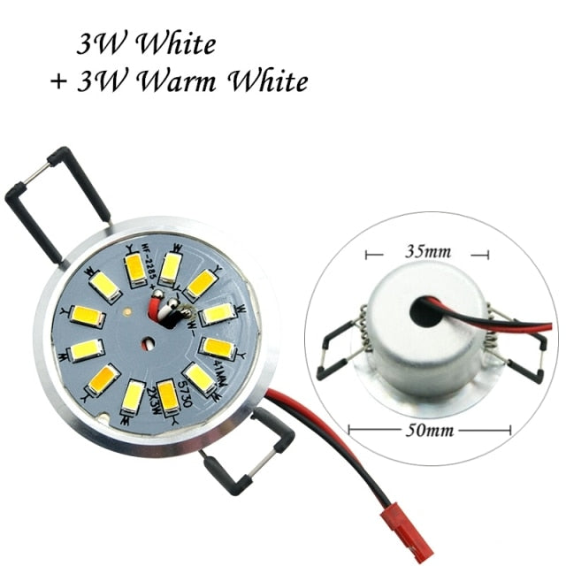 LED Downlight Integrated Light Cup Aluminum Shell 3W 5W 220V 110V Corn Bulb Spotlighting Panel Light Round 5730SMD Recessed Lamp