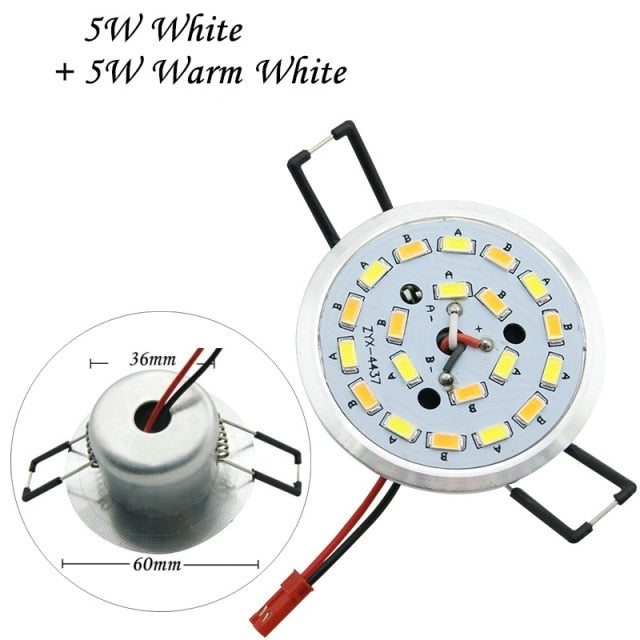 LED Downlight Integrated Light Cup Aluminum Shell 3W 5W 220V 110V Corn Bulb Spotlighting Panel Light Round 5730SMD Recessed Lamp