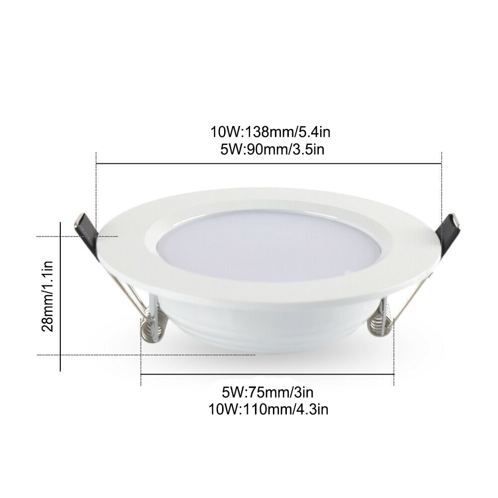 RGBW LED Downlight Dimmable Ceiling Lamp AC85-265V 5W 10W LED Spotlight Round Recessed Down Light Remote Control Indoor Lighting