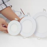 Round LED Panel Light Recessed Kitchen Bathroom Ceiling Lamp Dimmable 110V 220V 6W 9W LED Downlight Warm White Cool White Lamps