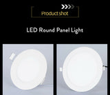Round LED Panel Light Recessed Kitchen Bathroom Ceiling Lamp Dimmable 110V 220V 6W 9W LED Downlight Warm White Cool White Lamps