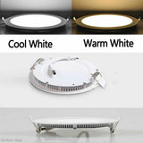 Round LED Panel Light Recessed Kitchen Bathroom Ceiling Lamp Dimmable 110V 220V 6W 9W LED Downlight Warm White Cool White Lamps