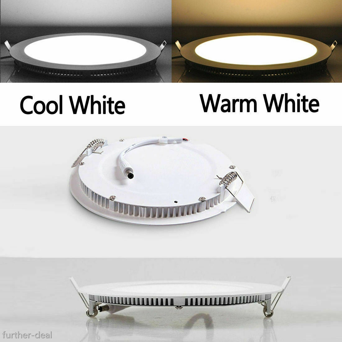 Round LED Panel Light Recessed Kitchen Bathroom Ceiling Lamp Dimmable 110V 220V 6W 9W LED Downlight Warm White Cool White Lamps