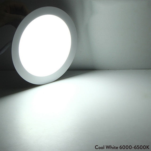 Round LED Panel Light Recessed Kitchen Bathroom Ceiling Lamp Dimmable 110V 220V 6W 9W LED Downlight Warm White Cool White Lamps