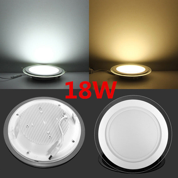 LED Panel Downlight Round Glass Cover Lights High Bright Ceiling Recessed Lamps 6W 9W 12W 18W AC85-265V + Driver