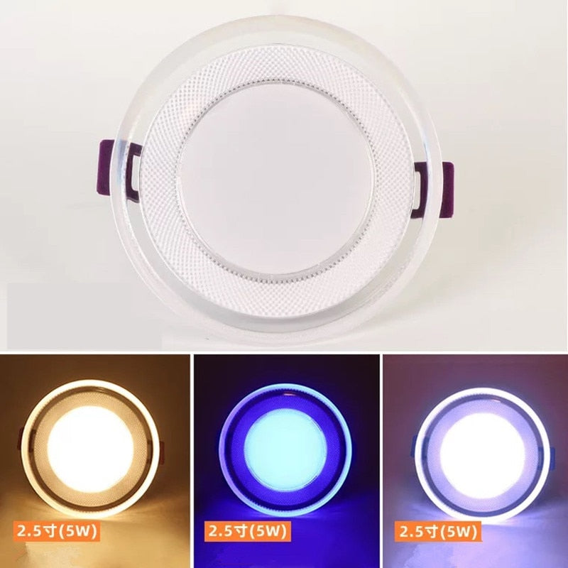 Acrylic LED Downlight 220V 5W 7W 9W 12W 15W RGB Change Recessed LED Panel Light Remote Kitchen living Indoor recessed lighting