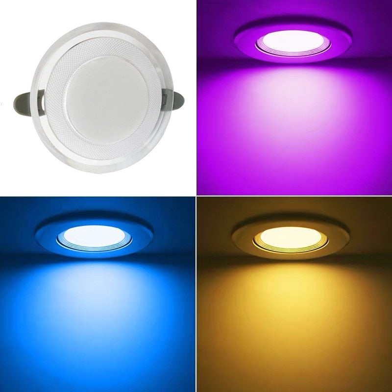 Acrylic LED Downlight 220V 5W 7W 9W 12W 15W RGB Change Recessed LED Panel Light Remote Kitchen living Indoor recessed lighting