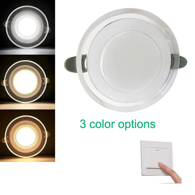 Acrylic LED Downlight 220V 5W 7W 9W 12W 15W RGB Change Recessed LED Panel Light Remote Kitchen living Indoor recessed lighting