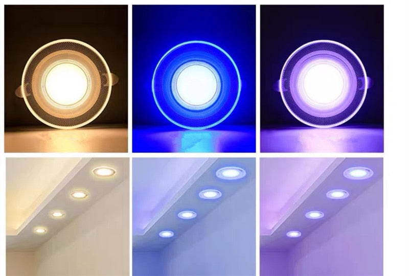 Acrylic LED Downlight 220V 5W 7W 9W 12W 15W RGB Change Recessed LED Panel Light Remote Kitchen living Indoor recessed lighting