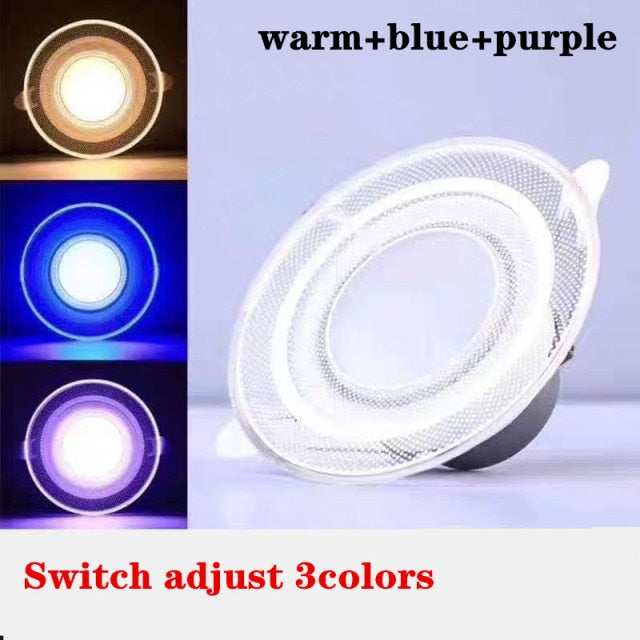 Acrylic LED Downlight 220V 5W 7W 9W 12W 15W RGB Change Recessed LED Panel Light Remote Kitchen living Indoor recessed lighting