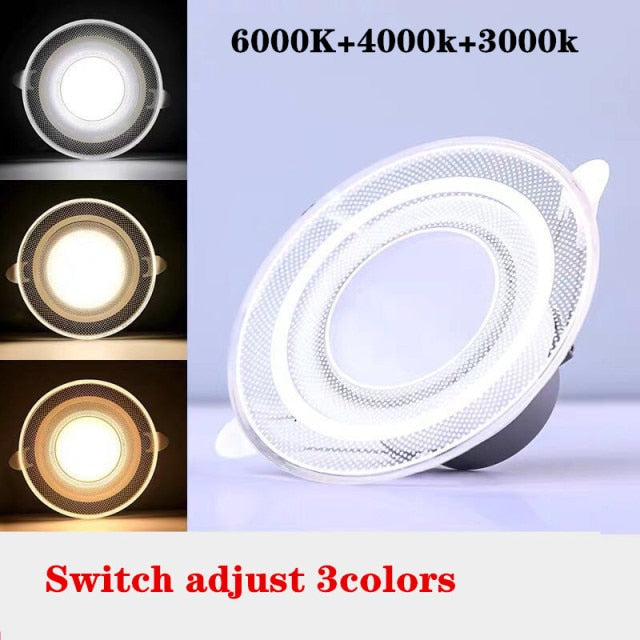 Acrylic LED Downlight 220V 5W 7W 9W 12W 15W RGB Change Recessed LED Panel Light Remote Kitchen living Indoor recessed lighting