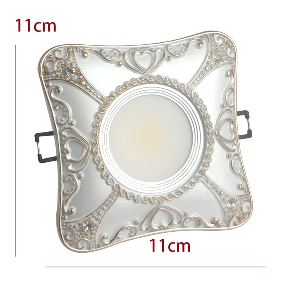 European Rhombus Heart Pattern Fashion Led Downlights For Hallway Dining Room Kitchen Foyer 7.5Cm Hole 220V Recessed Spot Lamp