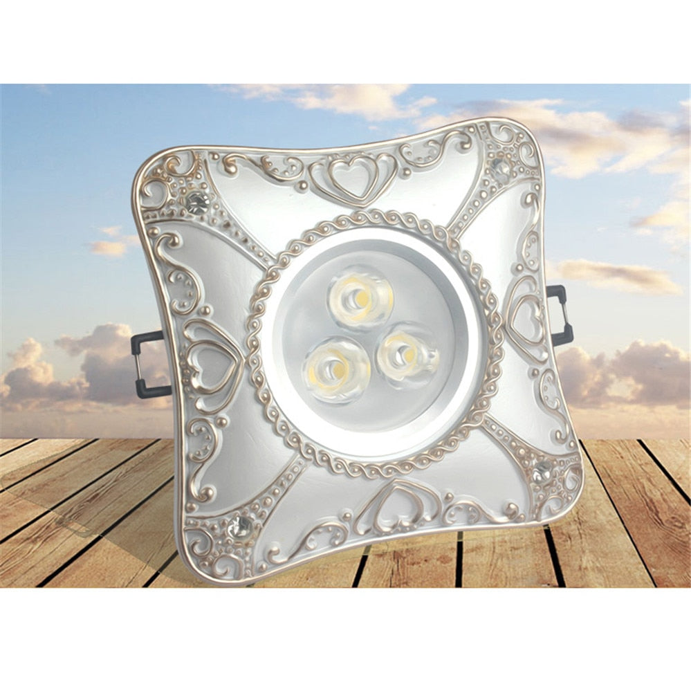 European Rhombus Heart Pattern Fashion Led Downlights For Hallway Dining Room Kitchen Foyer 7.5Cm Hole 220V Recessed Spot Lamp