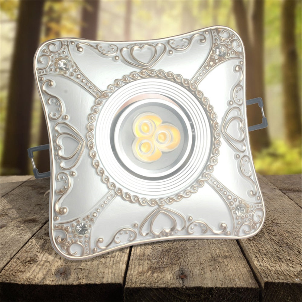 European Rhombus Heart Pattern Fashion Led Downlights For Hallway Dining Room Kitchen Foyer 7.5Cm Hole 220V Recessed Spot Lamp