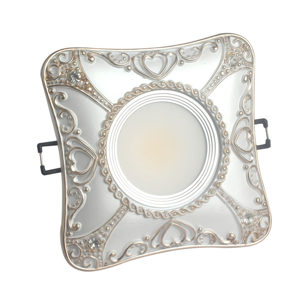 European Rhombus Heart Pattern Fashion Led Downlights For Hallway Dining Room Kitchen Foyer 7.5Cm Hole 220V Recessed Spot Lamp