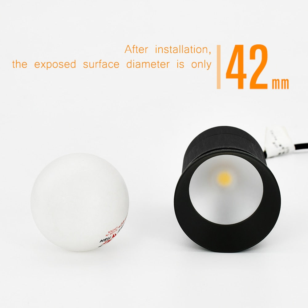 COOJUN led 5W Embedded Ceiling Lamp Frame Seamless Endless Downlight COB CRI Ra 93 Wall Wash Mini Spotlight Indoor Lamp