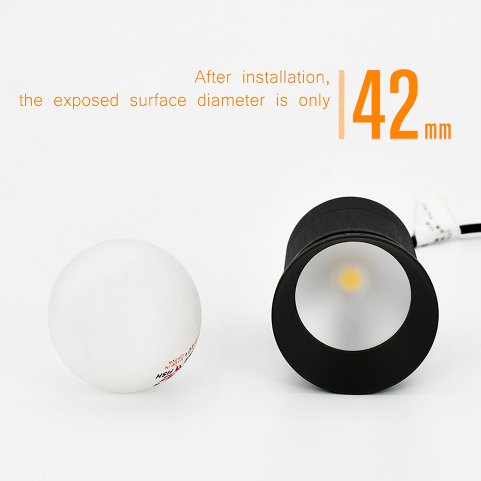 COOJUN led 5W Embedded Ceiling Lamp Frame Seamless Endless Downlight COB CRI Ra 93 Wall Wash Mini Spotlight Indoor Lamp