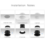 COOJUN led 5W Embedded Ceiling Lamp Frame Seamless Endless Downlight COB CRI Ra 93 Wall Wash Mini Spotlight Indoor Lamp