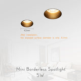 COOJUN led 5W Embedded Ceiling Lamp Frame Seamless Endless Downlight COB CRI Ra 93 Wall Wash Mini Spotlight Indoor Lamp