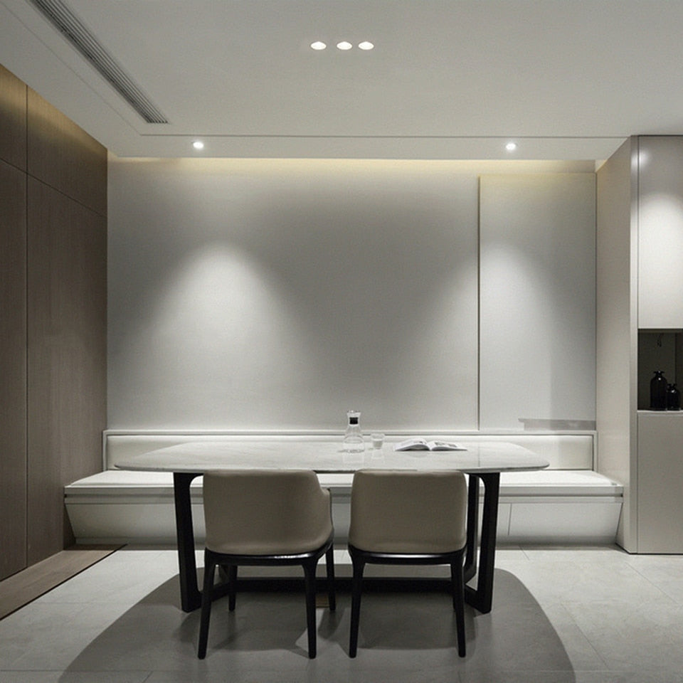 COOJUN led 5W Embedded Ceiling Lamp Frame Seamless Endless Downlight COB CRI Ra 93 Wall Wash Mini Spotlight Indoor Lamp