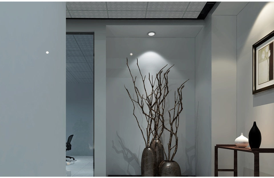 COOJUN led 5W Embedded Ceiling Lamp Frame Seamless Endless Downlight COB CRI Ra 93 Wall Wash Mini Spotlight Indoor Lamp