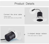 COOJUN led 5W Embedded Ceiling Lamp Frame Seamless Endless Downlight COB CRI Ra 93 Wall Wash Mini Spotlight Indoor Lamp