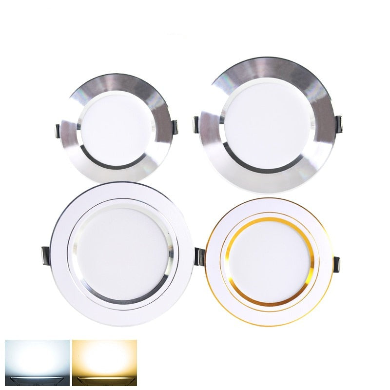 LED Spotlight Downlight 3W 5W 9W 15W 18W Aluminum Ultra Thin Round Recessed Panel Lamp AC 220V 110V LED Spot Light