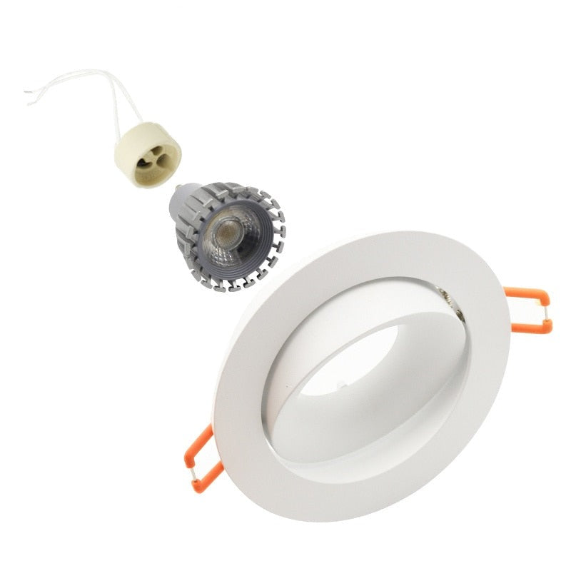 Round Double Rings LED Downlights Ceiling Fitting Base MR16 GU10 85-265V 90mm Cut Hole Beam Rotatable Indoor Lighting