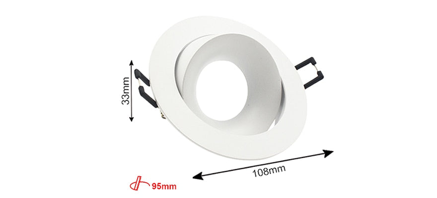 Round Double Rings LED Downlights Ceiling Fitting Base MR16 GU10 85-265V 90mm Cut Hole Beam Rotatable Indoor Lighting