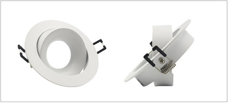 Round Double Rings LED Downlights Ceiling Fitting Base MR16 GU10 85-265V 90mm Cut Hole Beam Rotatable Indoor Lighting