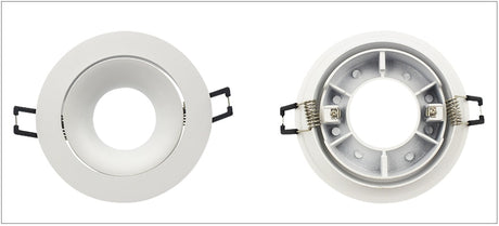 Round Double Rings LED Downlights Ceiling Fitting Base MR16 GU10 85-265V 90mm Cut Hole Beam Rotatable Indoor Lighting