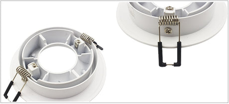 Round Double Rings LED Downlights Ceiling Fitting Base MR16 GU10 85-265V 90mm Cut Hole Beam Rotatable Indoor Lighting