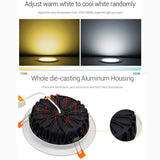 RGB+CCT recessed 25W indoor led ceiling Downlight dimmable AC100~240V hole size 200~210mm Compatible with 2.4G RF remote control