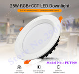 RGB+CCT recessed 25W indoor led ceiling Downlight dimmable AC100~240V hole size 200~210mm Compatible with 2.4G RF remote control