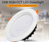 RGB+CCT recessed 25W indoor led ceiling Downlight dimmable AC100~240V hole size 200~210mm Compatible with 2.4G RF remote control