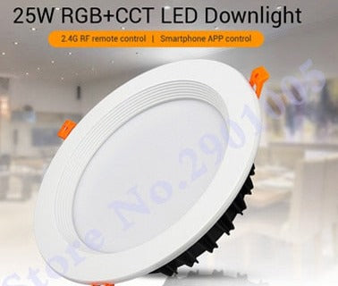 RGB+CCT recessed 25W indoor led ceiling Downlight dimmable AC100~240V hole size 200~210mm Compatible with 2.4G RF remote control