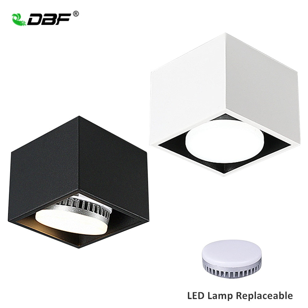 DBF Angle Adjustable LED Surface Mounted Downlight 7W/9W/12W+ Replaceable GX5.3 LED Lamp AC85-265V LED Ceiling Spot Light Decor