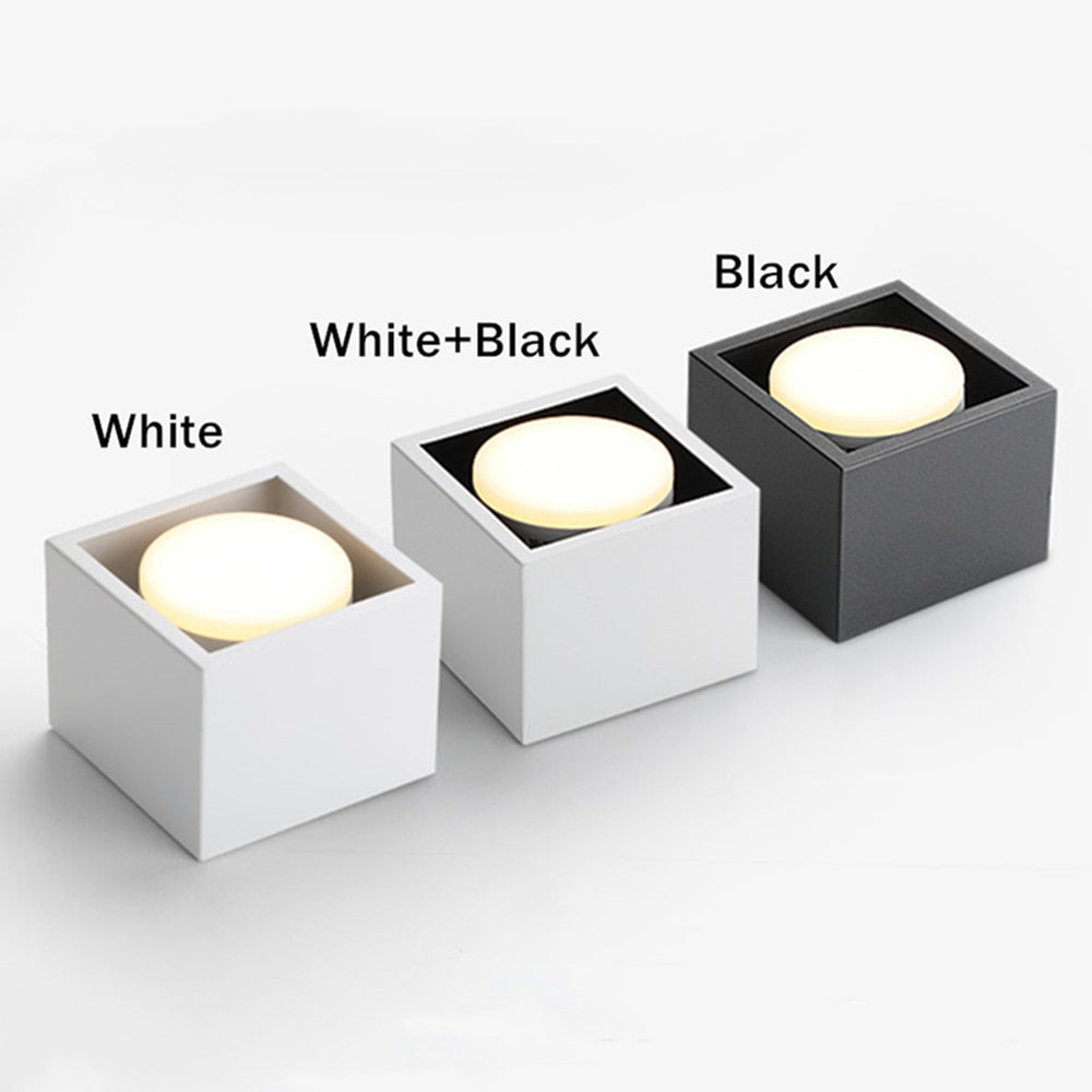 DBF Angle Adjustable LED Surface Mounted Downlight 7W/9W/12W+ Replaceable GX5.3 LED Lamp AC85-265V LED Ceiling Spot Light Decor